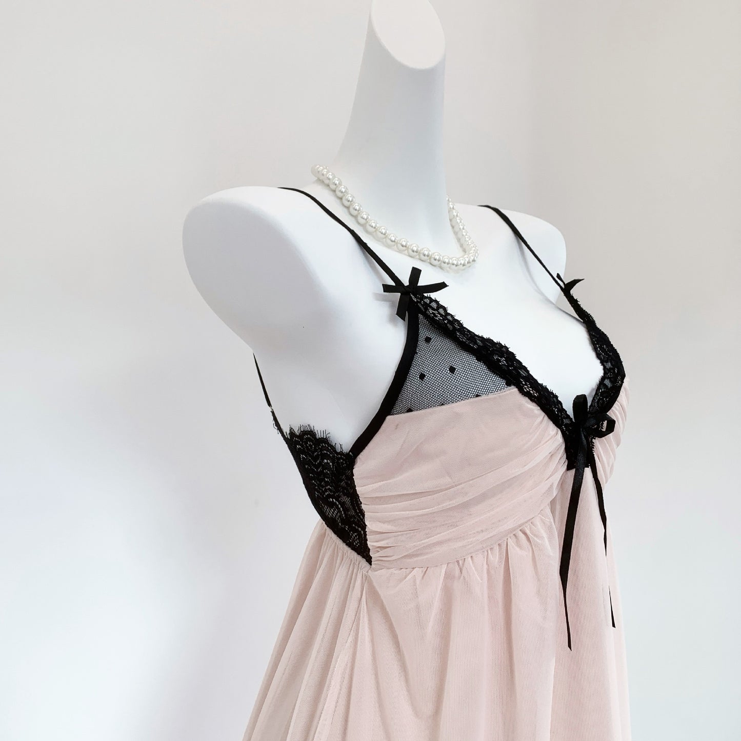 Sweet Fairy Lace Mesh Nightgown - Soft Cotton Blend Sleepwear