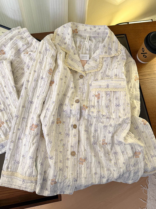 Cloud Cotton Sweet Floral Pajama Set