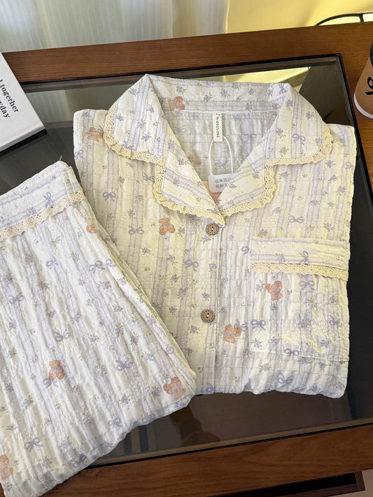 Cloud Cotton Sweet Floral Pajama Set