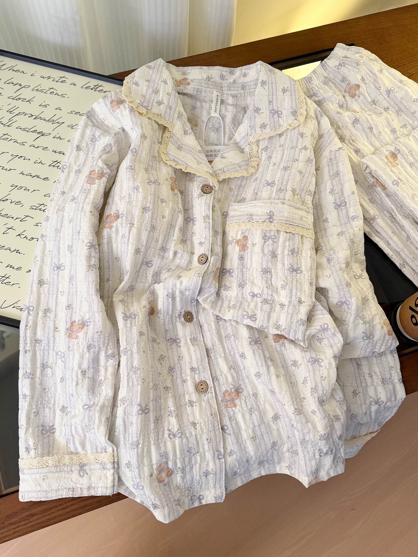 Cloud Cotton Sweet Floral Pajama Set